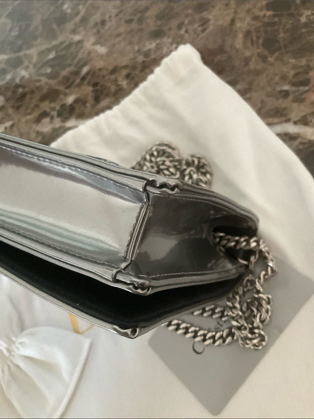 Final Price- No Offers! Christian Dior Diora Silver Calfskin Pouch Clutch - Picture 9 of 12